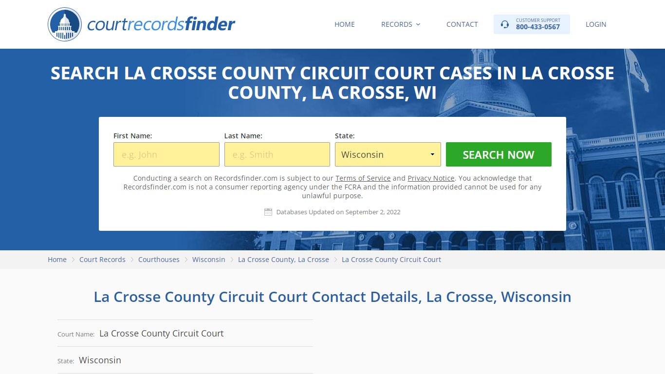 La Crosse County Circuit Court Case Search - RecordsFinder